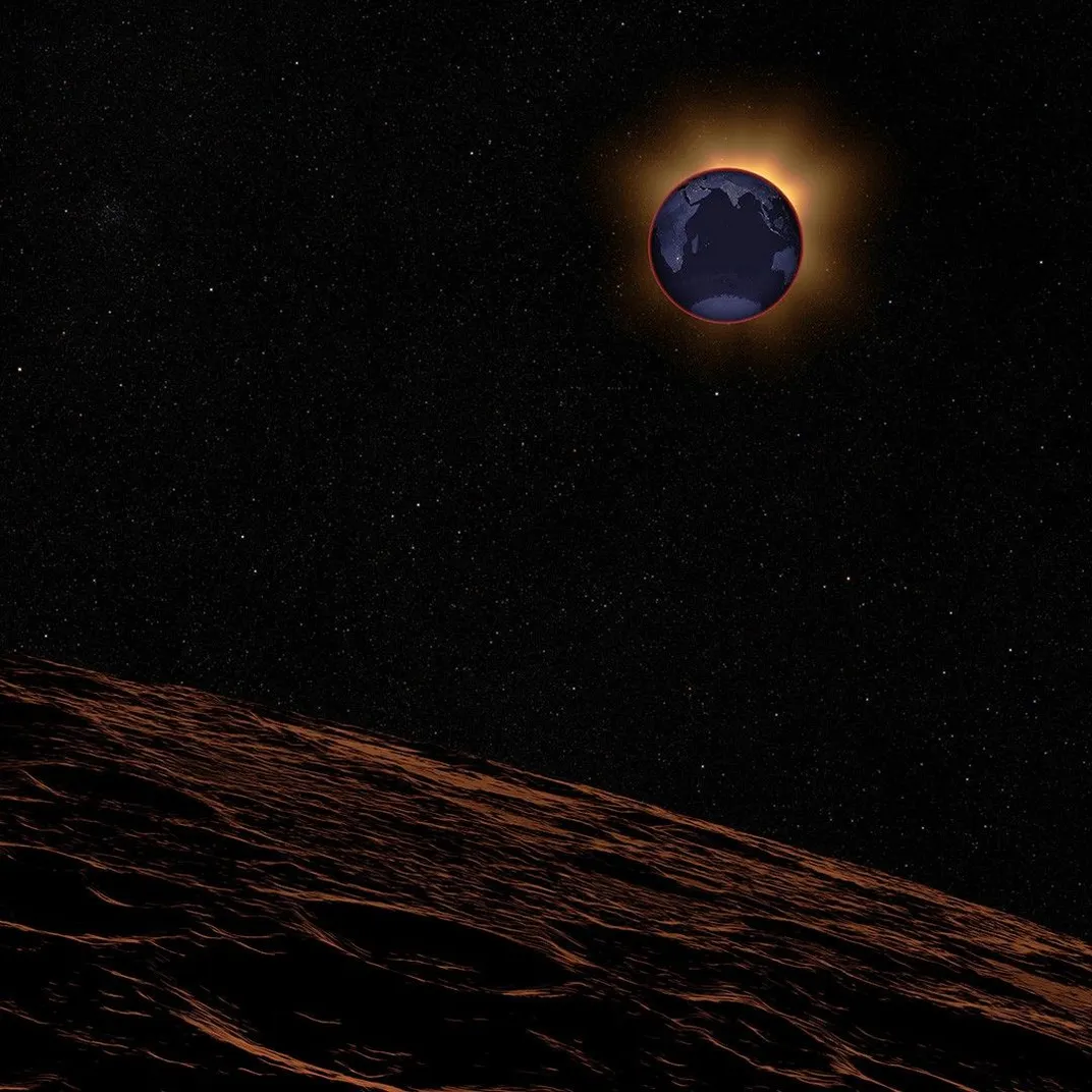 lunar eclipse from the moon