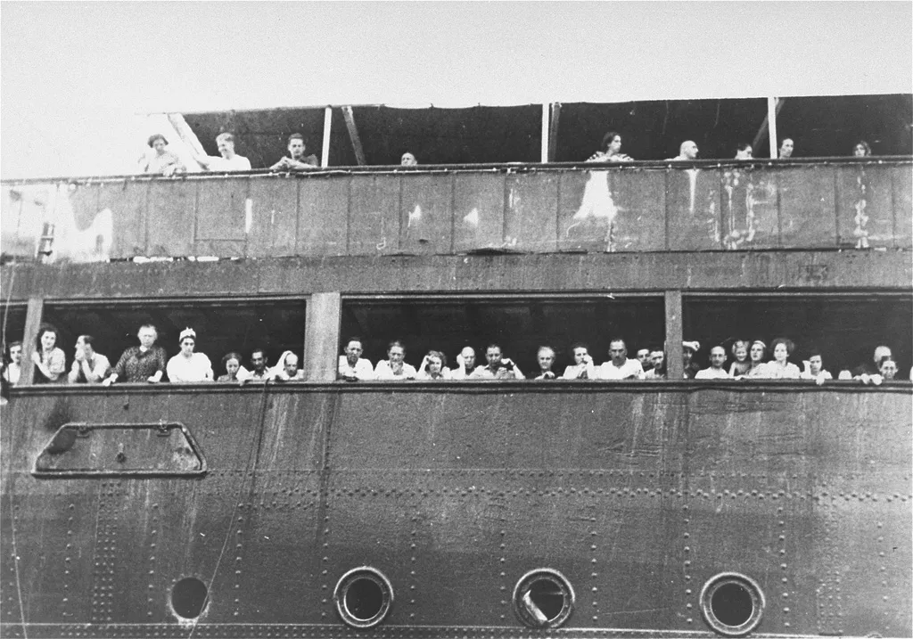 Jewish refugees aboard the M.S. St. Louis, a ship that sought safety in both the U.S. and Canada, only to be denied
