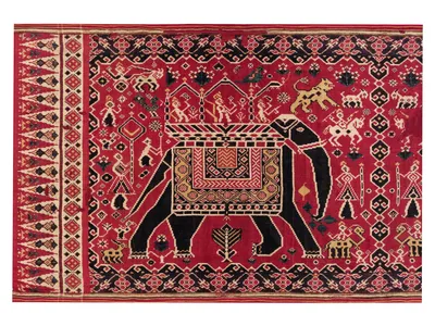 One of the ceremonial double ikat&nbsp;textiles acquired by the Smithsonian&#39;s National Museum of Asian Art in 2024