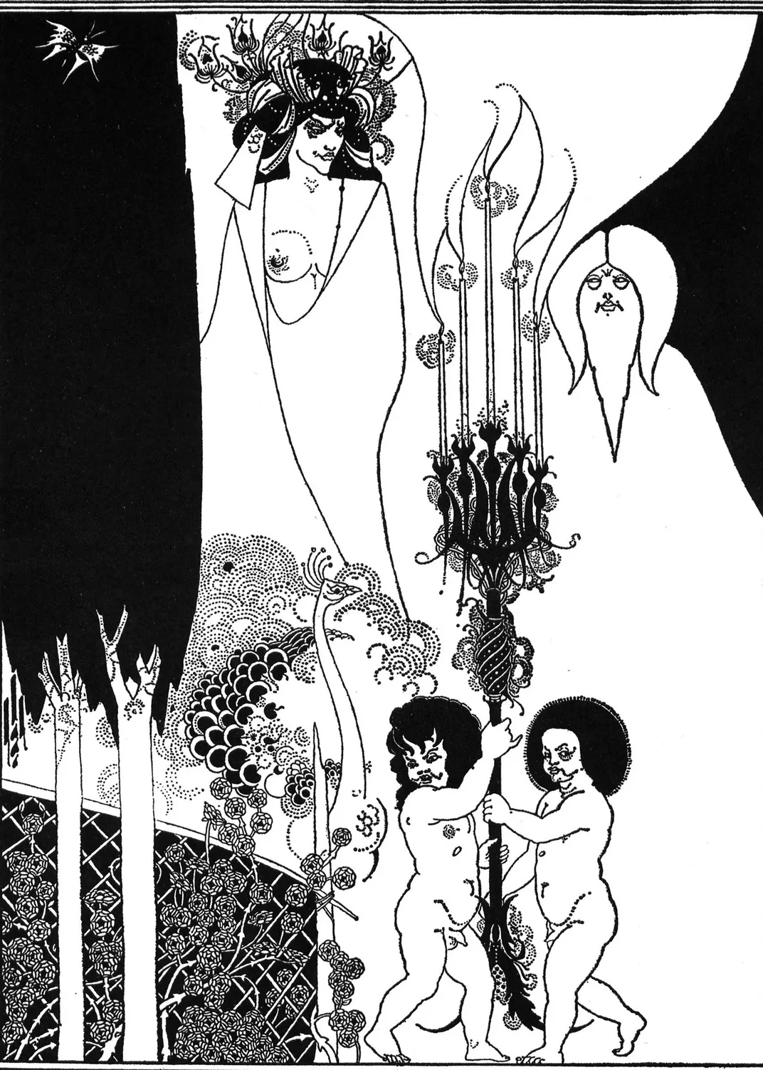 A Beardsley illustration of Salome and King Herod