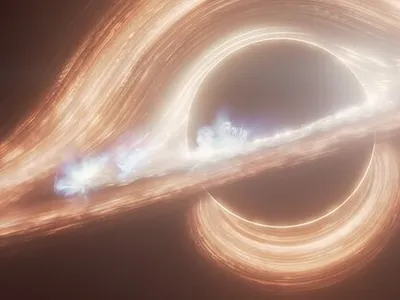 An artist&#39;s illustration portrays the supermassive black hole at the center of the Milky Way, known as Sagittarius A*.