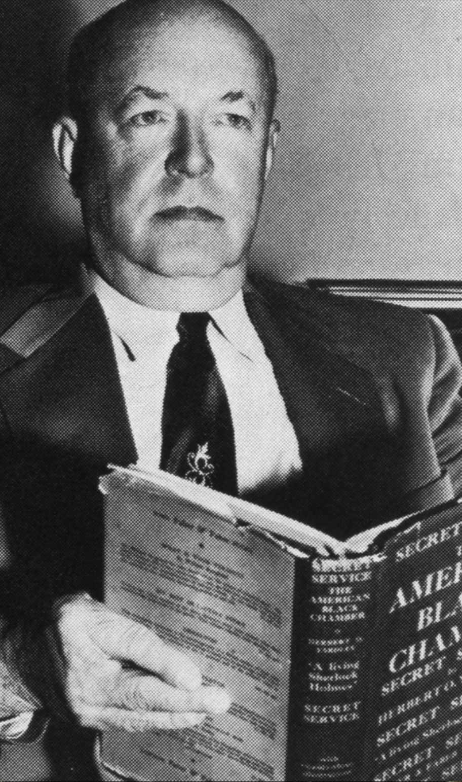 Yardley poses with a copy of The American Black Chamber.