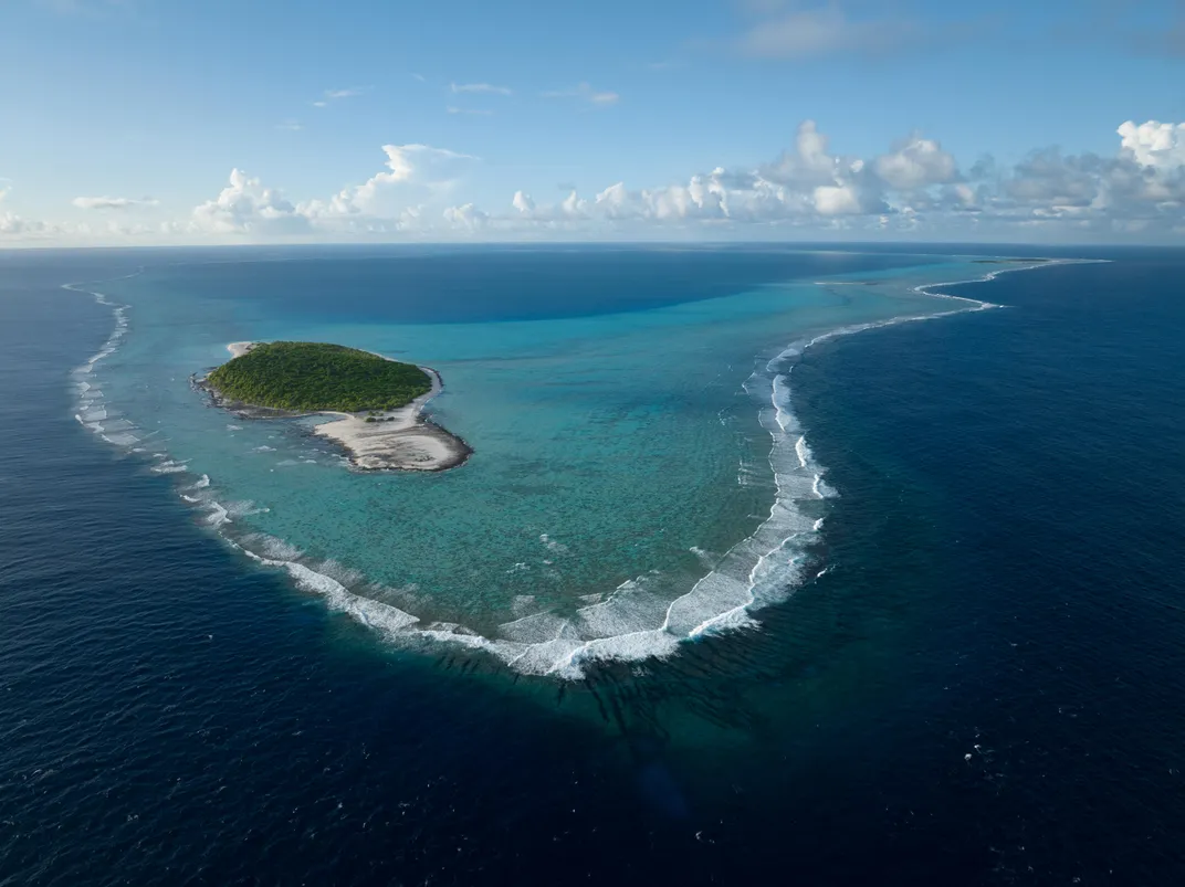 Overhead view of atoll