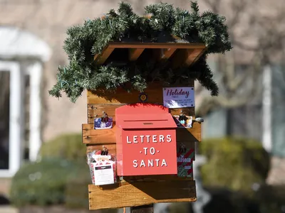 The mailbox for letters to Santa Claus at the home of the Parsons family in Pennsylvania, on December 10, 2020