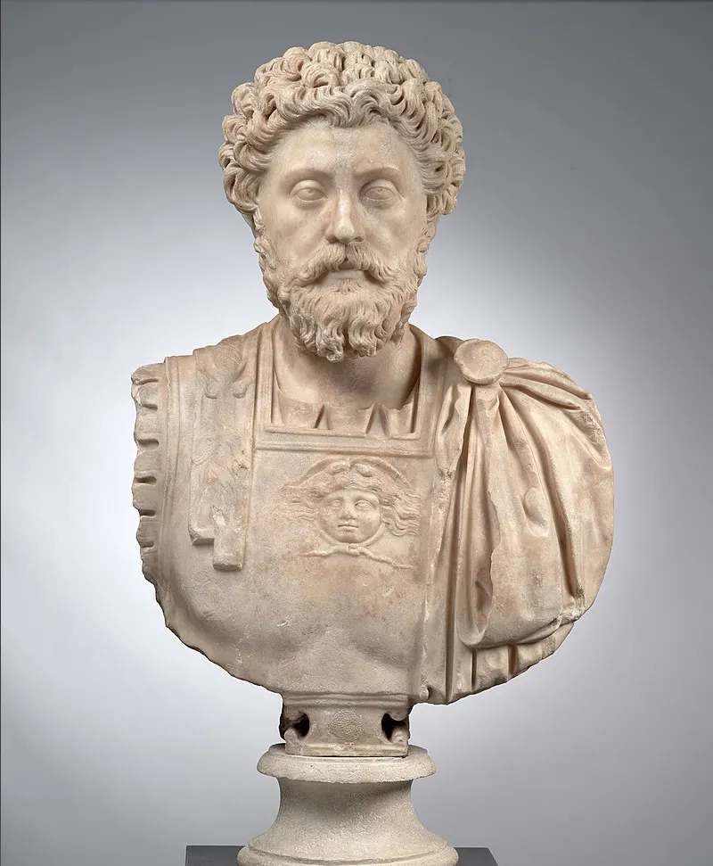 A bust of Marcus Aurelius