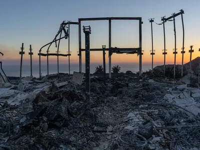 The frame of the house stands where former Australian child star Rory Sykes died in a neighboring cottage during the Palisades Fire on Rambla Pacifico Street. Sykes was 32 years old and had cerebral palsy.&nbsp;