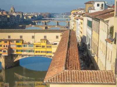 The passage connects the Uffizi Galleries to the&nbsp;Boboli Gardens.