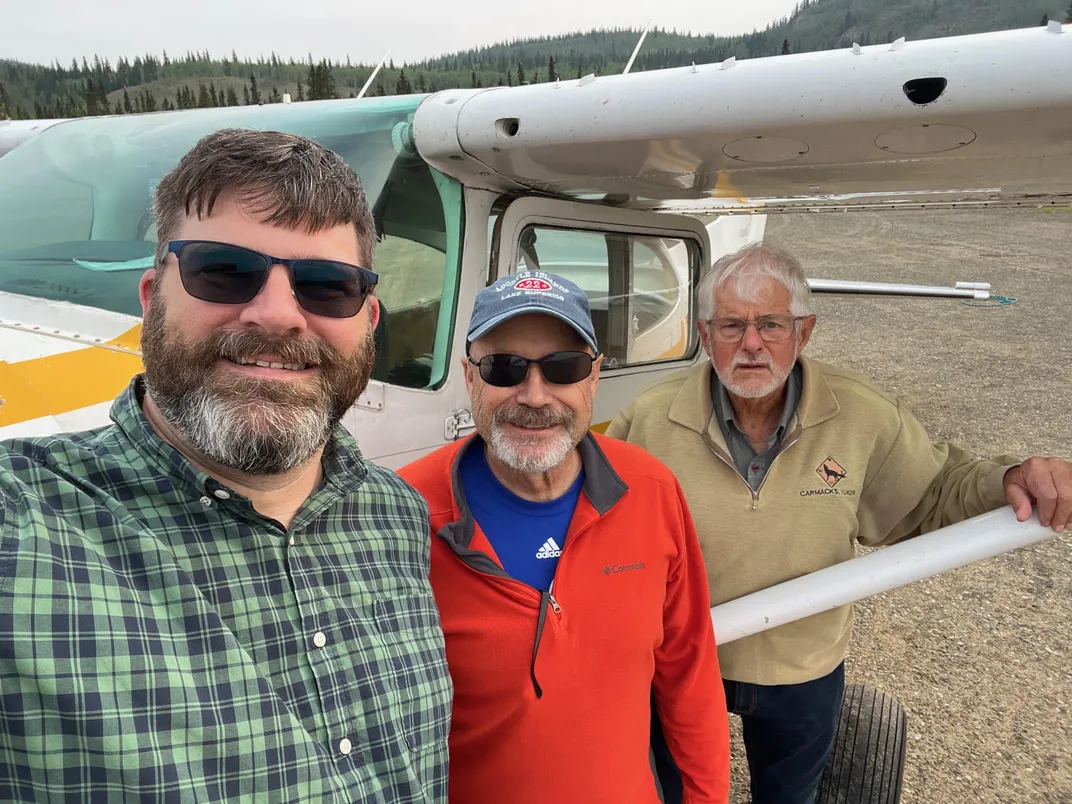 Participants in a recent search for the Skymaster, from left to right: Andy Rector, Michael Rocereta and Spring Harrison of the Skymaster 2469 CAN/AM Society