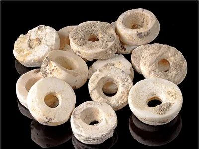 Researchers estimate the women were buried with more than 270,000 disc-shaped beads.