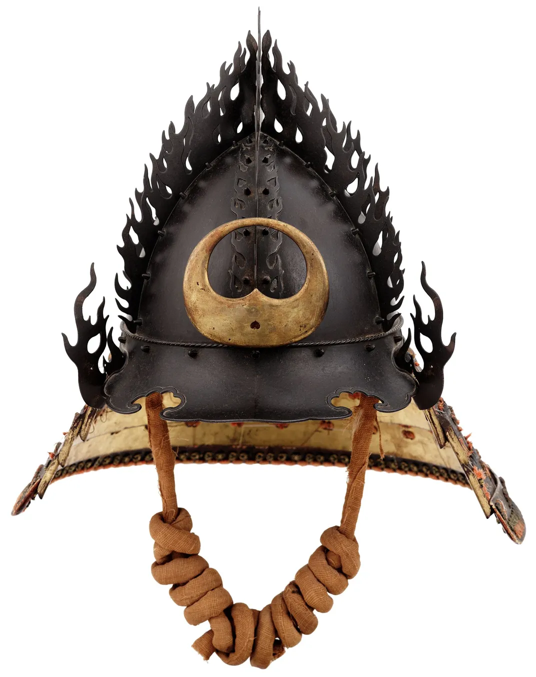 Helmet (Kaen kabuto) representing the flaming jewel (hōju no tama), signed by Unkai Mitsuhisa, iron, lacquer, lacing, gold and bronze, c. 1630