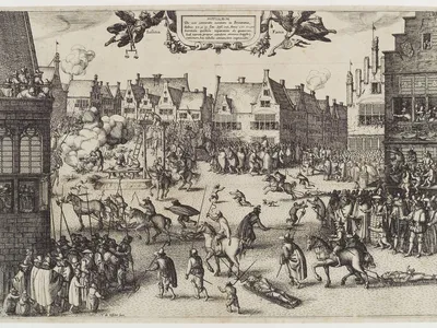 Guy Fawkes was sentenced to death for his role in the Gunpowder Plot, a conspiracy to kill James I of England, members of the royal family and government officials.