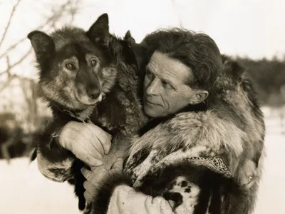 Togo and his owner, musher Leonhard Seppala, in 1927