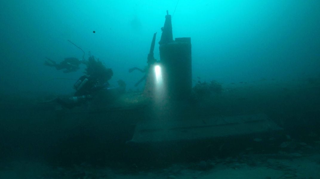 Remains of UC-18's conning tower