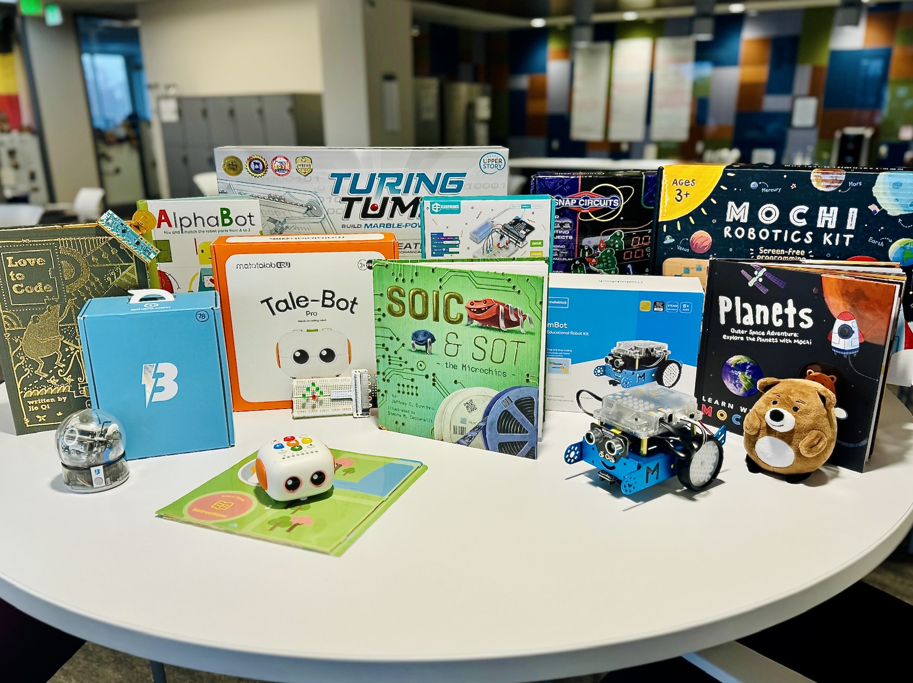 The products range from programmable rovers to books that introduce the terminology of robotics and circuitry to childen.